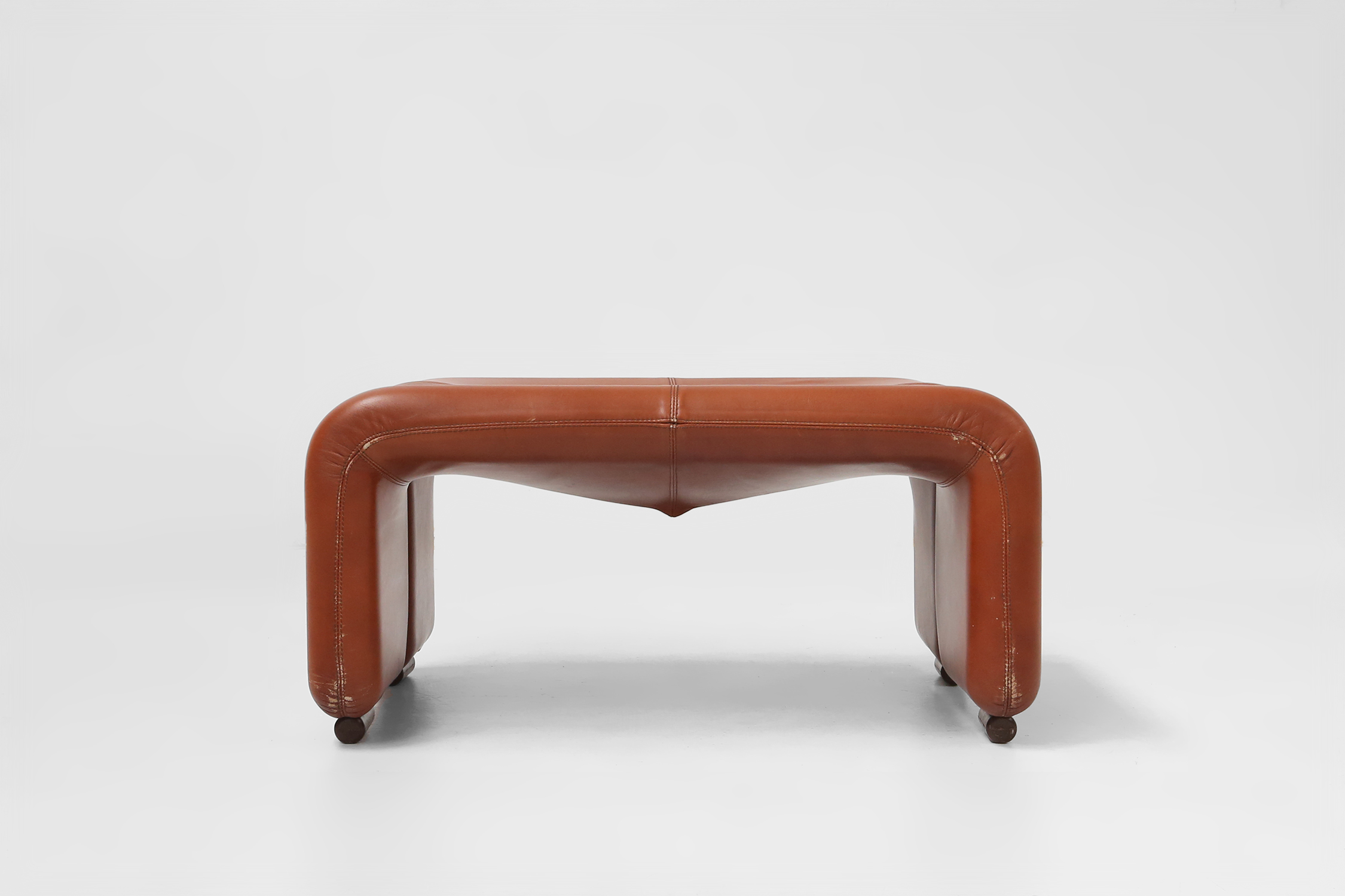 Brown leather Ottoman Coronado by Tobia Scarpa for B&B Italia, Italy ca. 1960thumbnail